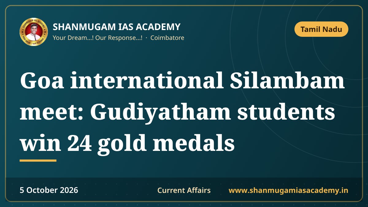 Goa international Silambam meet: Gudiyatham students win 24 gold medals