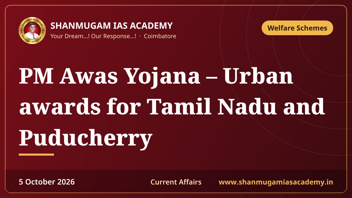 PM Awas Yojana – Urban awards for Tamil Nadu and Puducherry