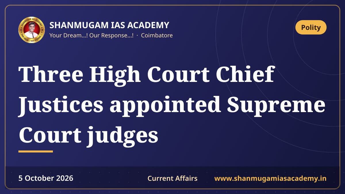 Three High Court Chief Justices appointed Supreme Court judges