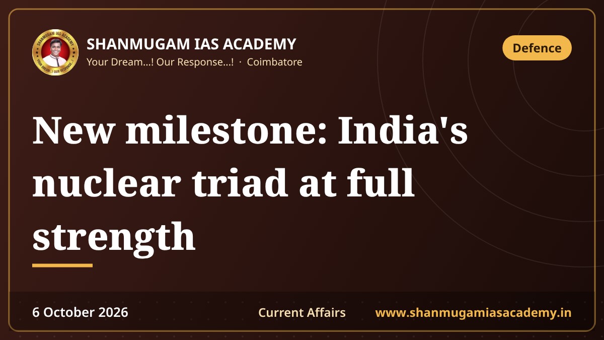 New milestone: India's nuclear triad at full strength