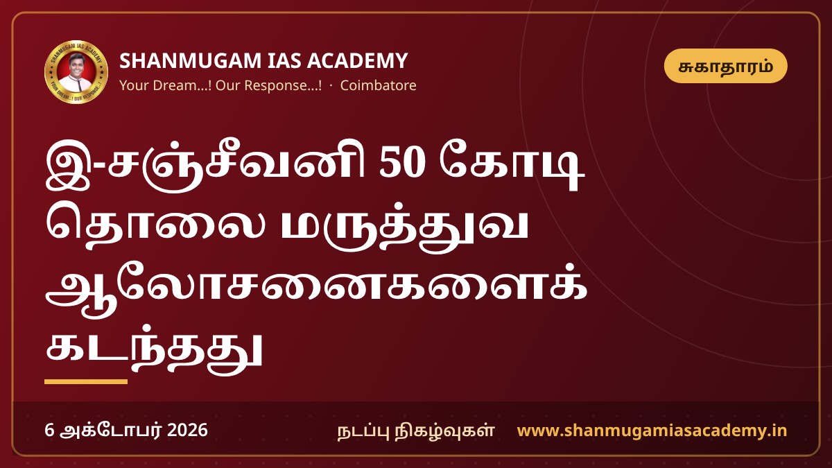 இ-சஞ்சீவனி 50 கோடி தொலை மருத்துவ ஆலோசனைகளைக் கடந்தது