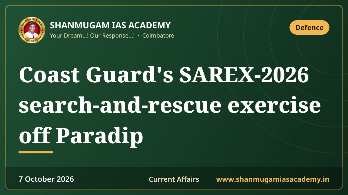 Coast Guard's SAREX-2026 search-and-rescue exercise off Paradip