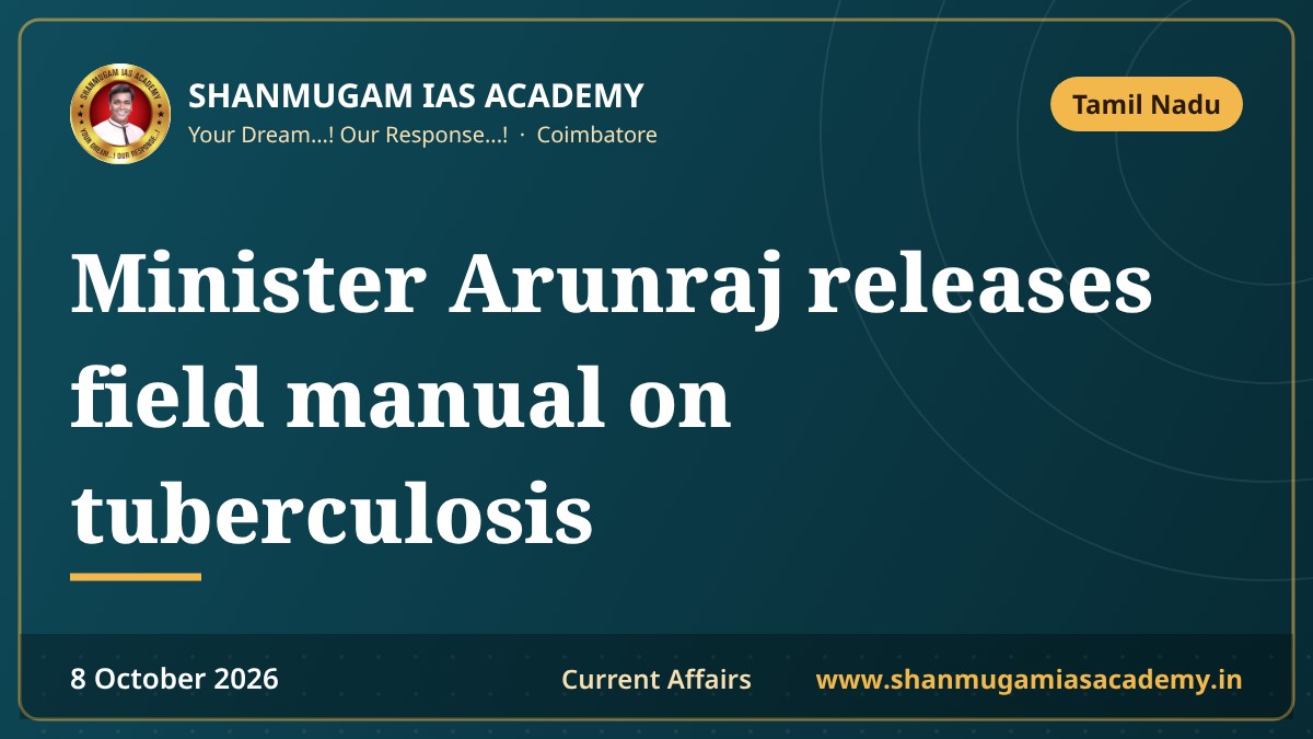 Minister Arunraj releases field manual on tuberculosis