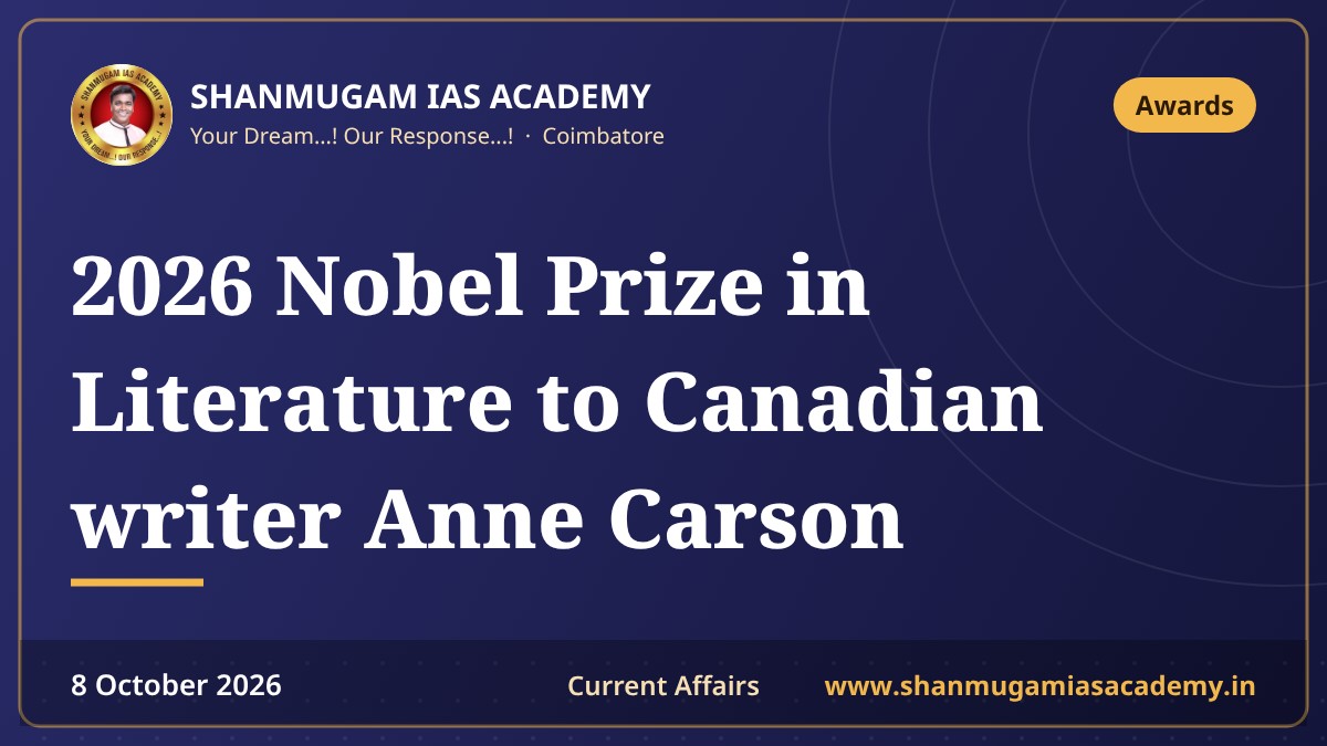 2026 Nobel Prize in Literature to Canadian writer Anne Carson