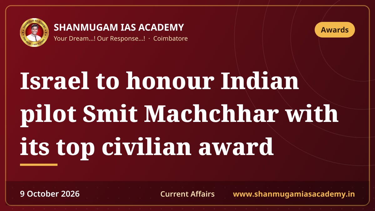 Israel to honour Indian pilot Smit Machchhar with its top civilian award