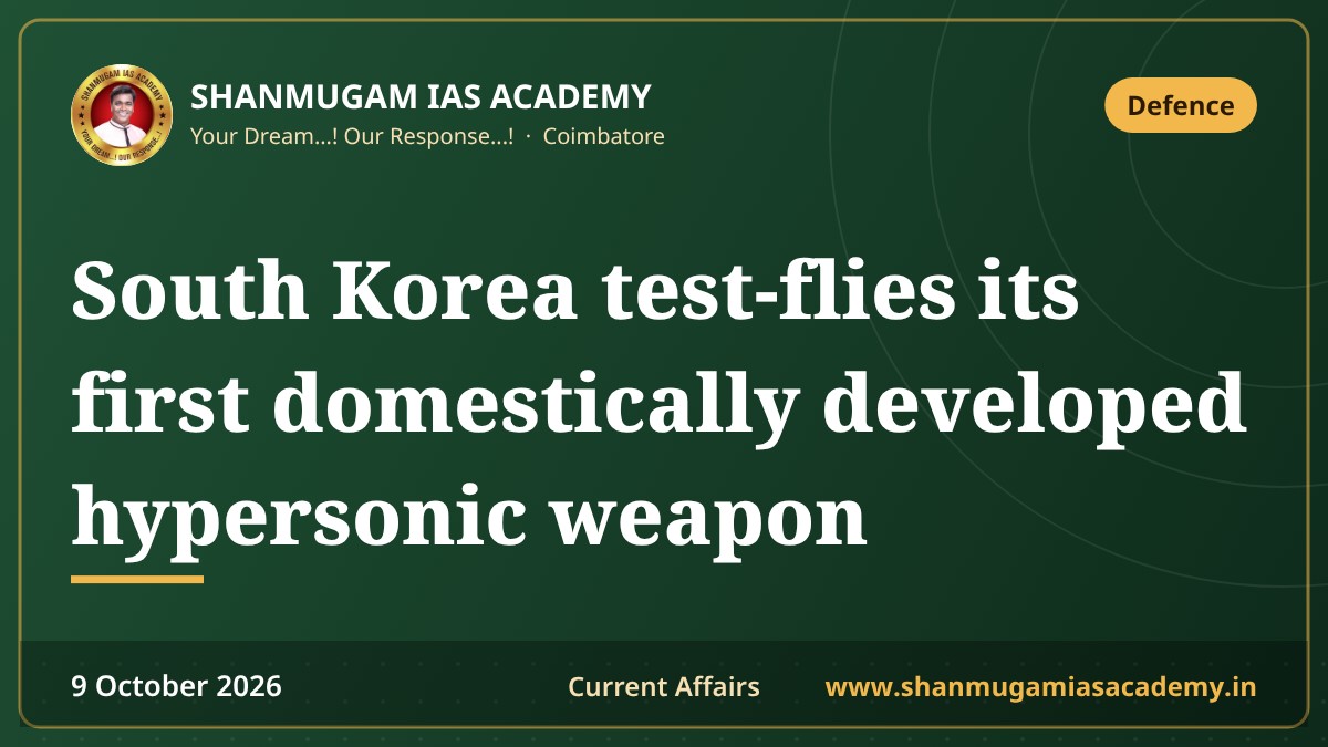 South Korea test-flies its first domestically developed hypersonic weapon