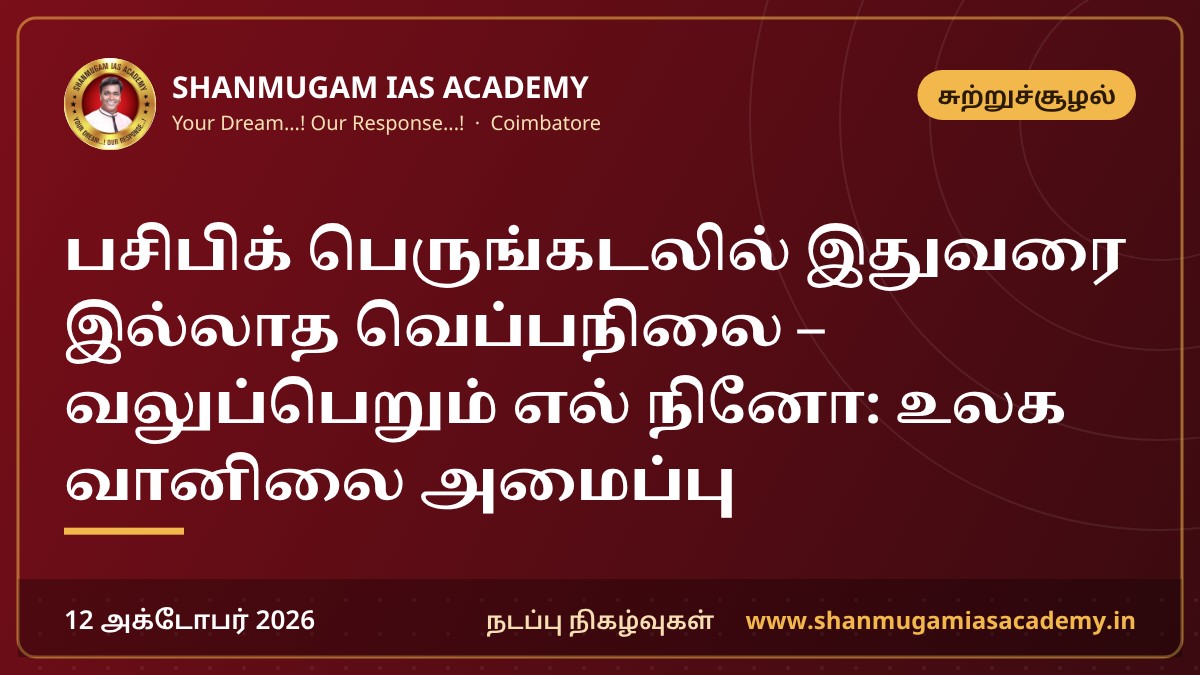 பசிபிக் பெருங்கடலில் இதுவரை இல்லாத வெப்பநிலை – வலுப்பெறும் எல் நினோ: உலக வானிலை அமைப்பு