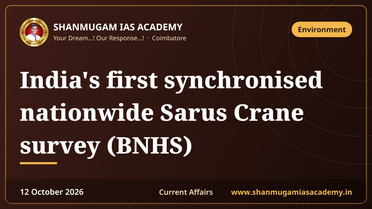 India's first synchronised nationwide Sarus Crane survey (BNHS)