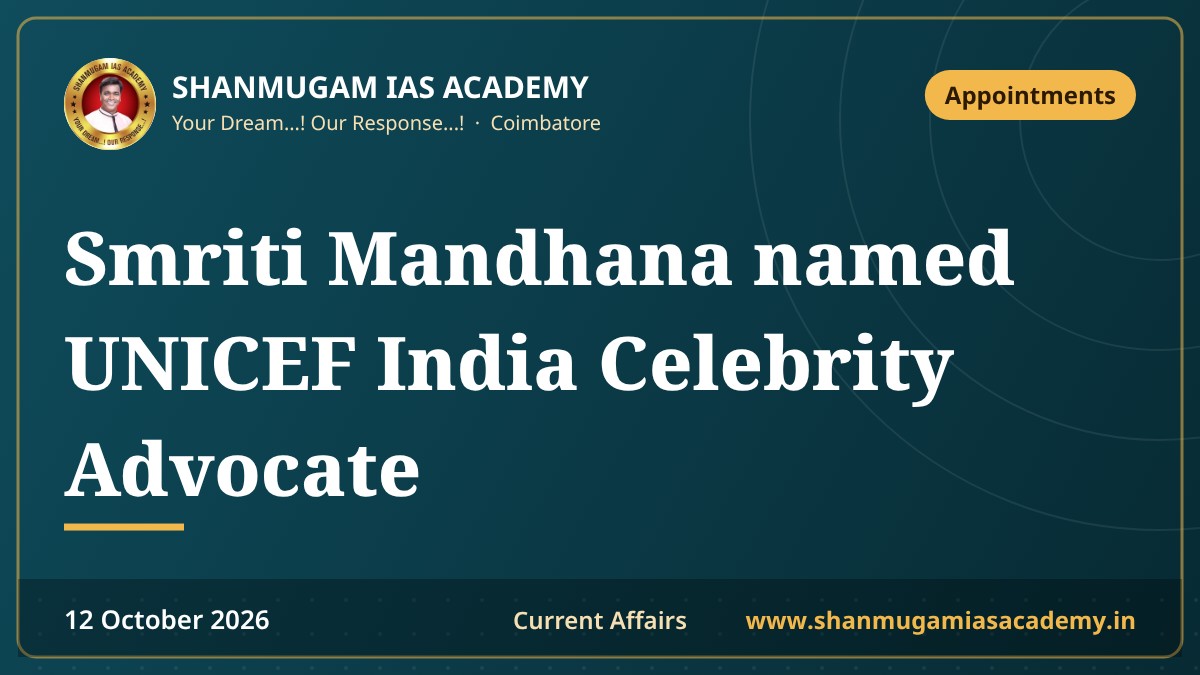 Smriti Mandhana named UNICEF India Celebrity Advocate