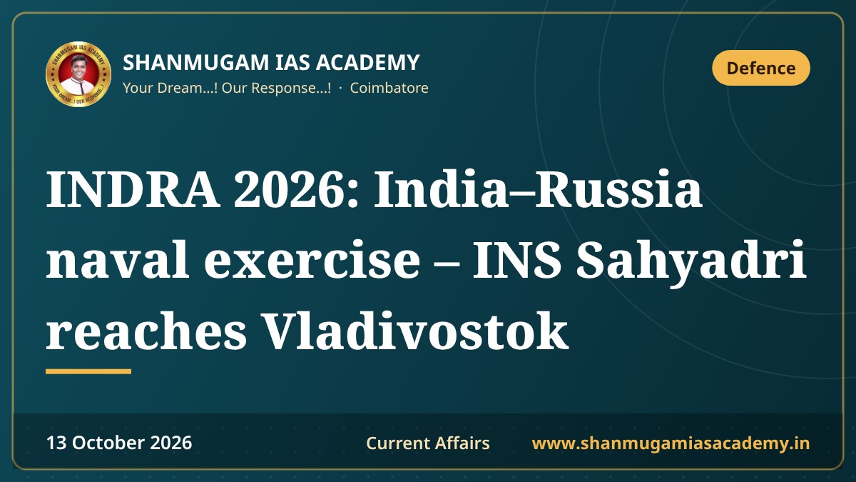 INDRA 2026: India–Russia naval exercise – INS Sahyadri reaches Vladivostok