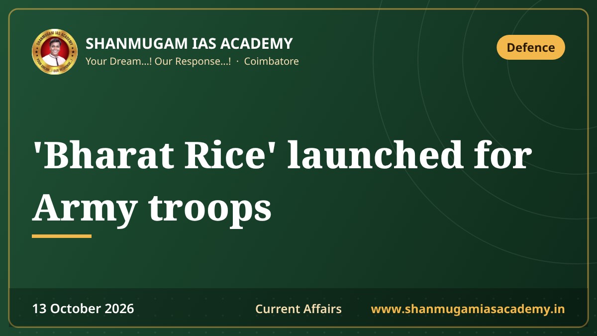 'Bharat Rice' launched for Army troops