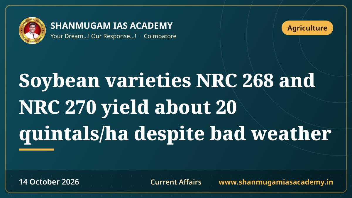 Soybean varieties NRC 268 and NRC 270 yield about 20 quintals/ha despite bad weather