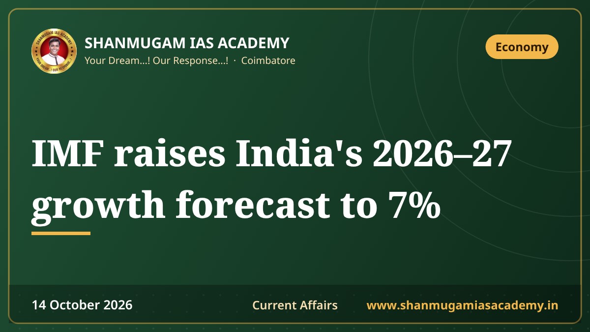IMF raises India's 2026–27 growth forecast to 7%