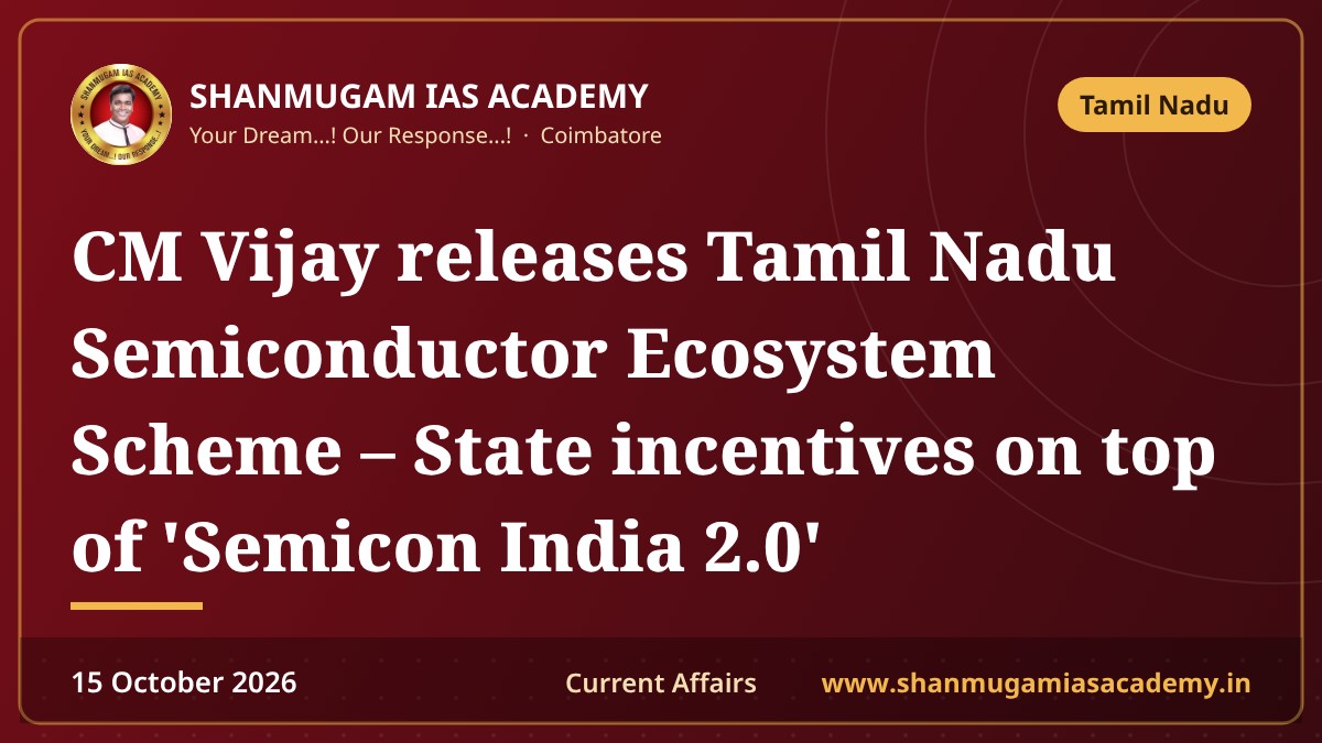 CM Vijay releases Tamil Nadu Semiconductor Ecosystem Scheme – State incentives on top of 'Semicon India 2.0'