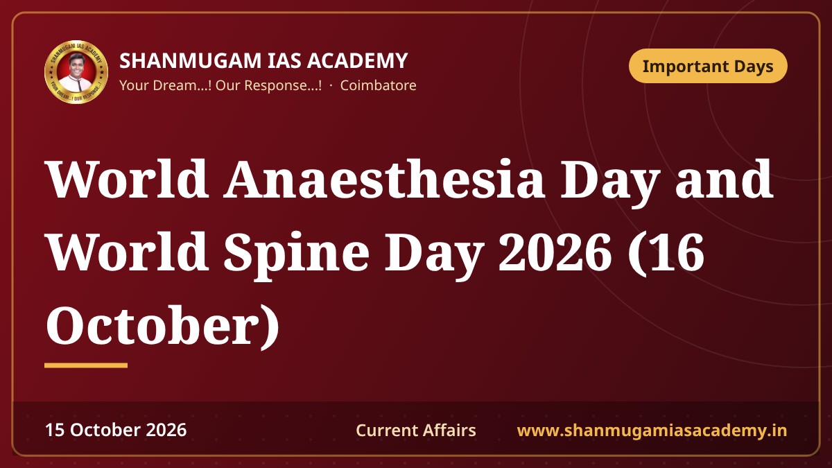 World Anaesthesia Day and World Spine Day 2026 (16 October)