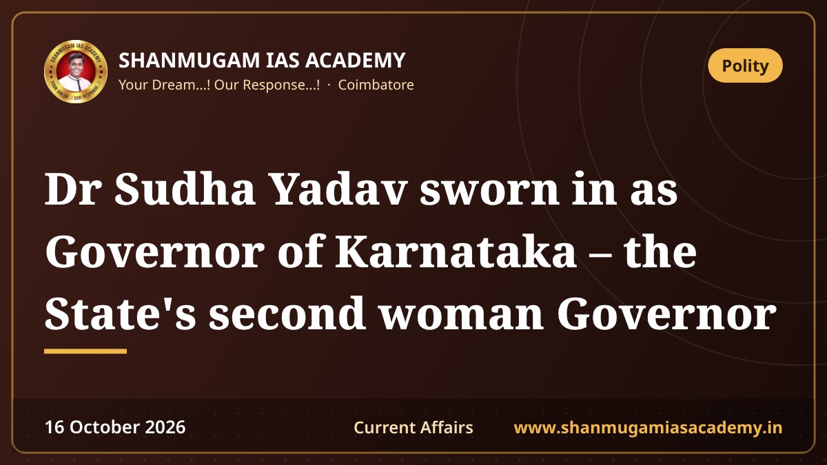 Dr Sudha Yadav sworn in as Governor of Karnataka – the State's second woman Governor