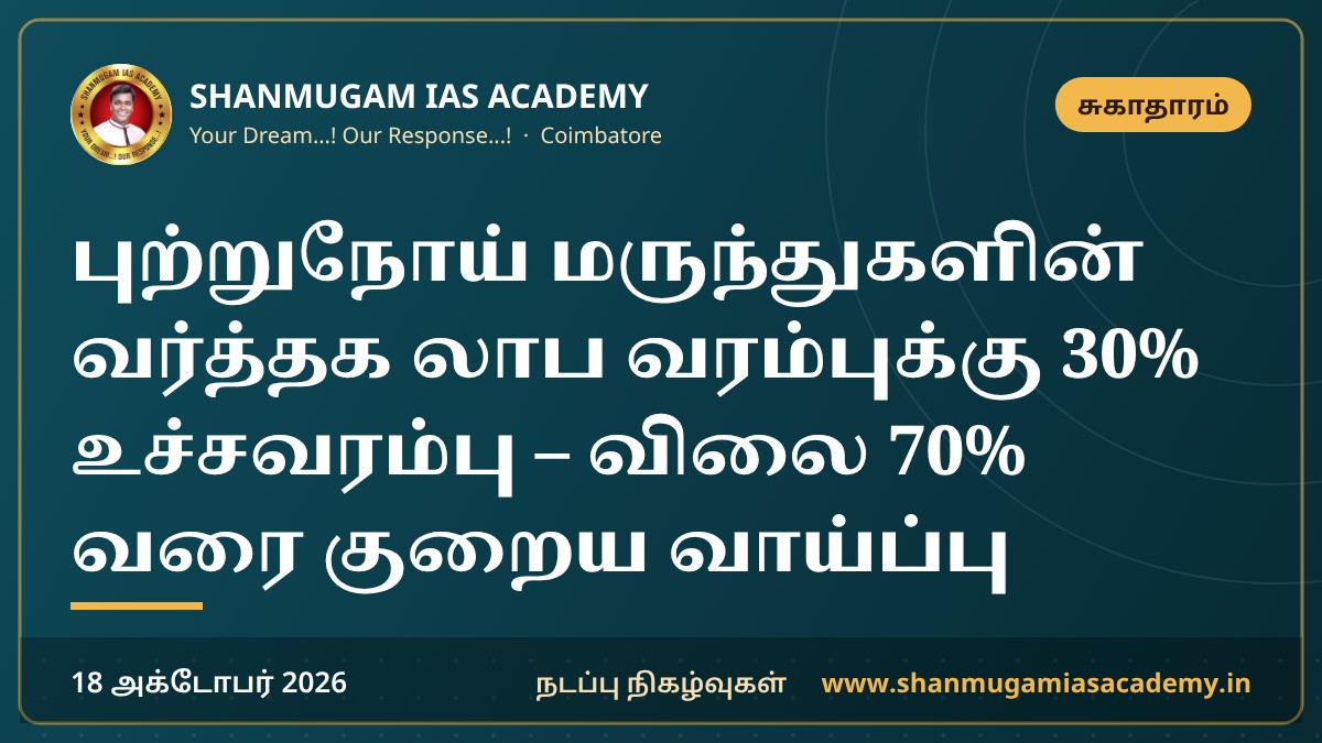 புற்றுநோய் மருந்துகளின் வர்த்தக லாப வரம்புக்கு 30% உச்சவரம்பு – விலை 70% வரை குறைய வாய்ப்பு
