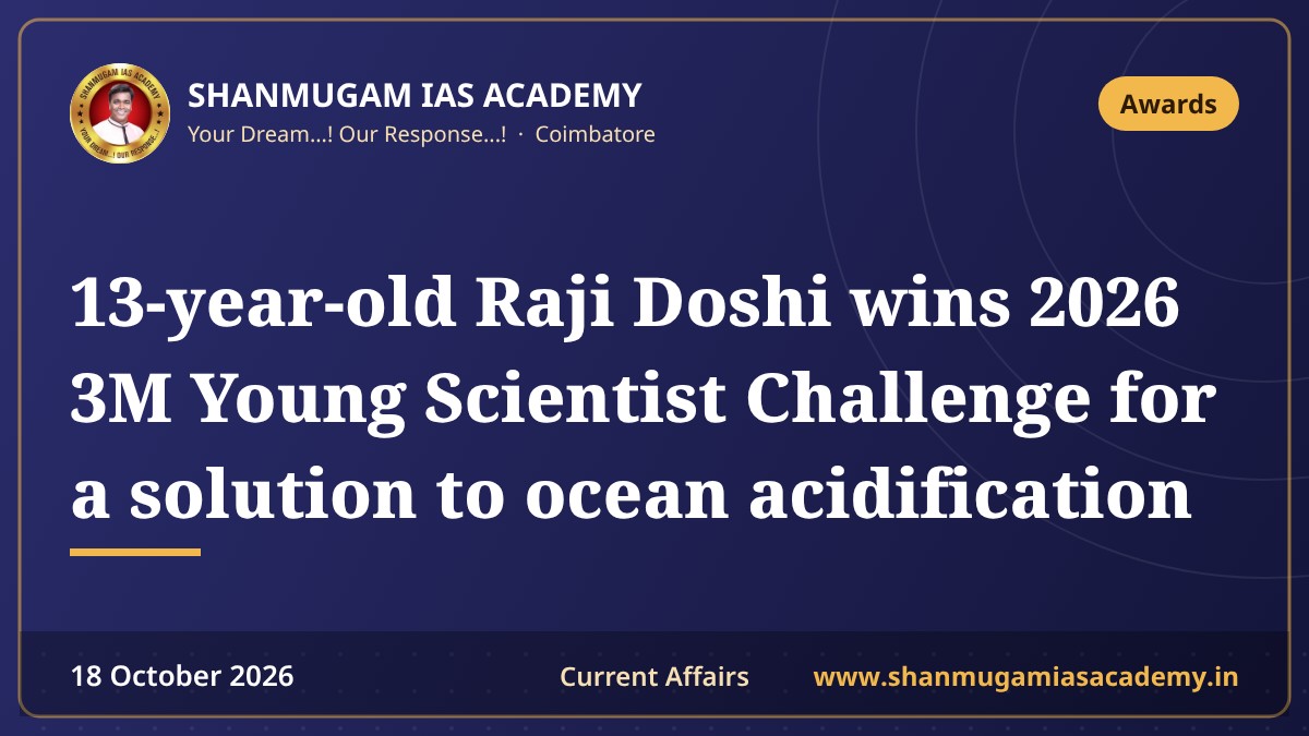 13-year-old Raji Doshi wins 2026 3M Young Scientist Challenge for a solution to ocean acidification