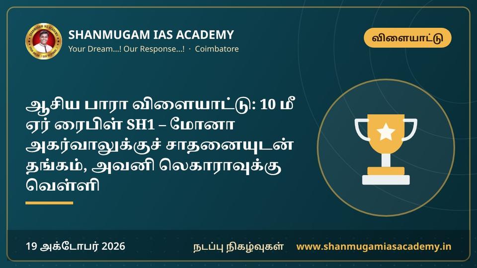ஆசிய பாரா விளையாட்டு: 10 மீ ஏர் ரைபிள் SH1 – மோனா அகர்வாலுக்குச் சாதனையுடன் தங்கம், அவனி லெகாராவுக்கு வெள்ளி