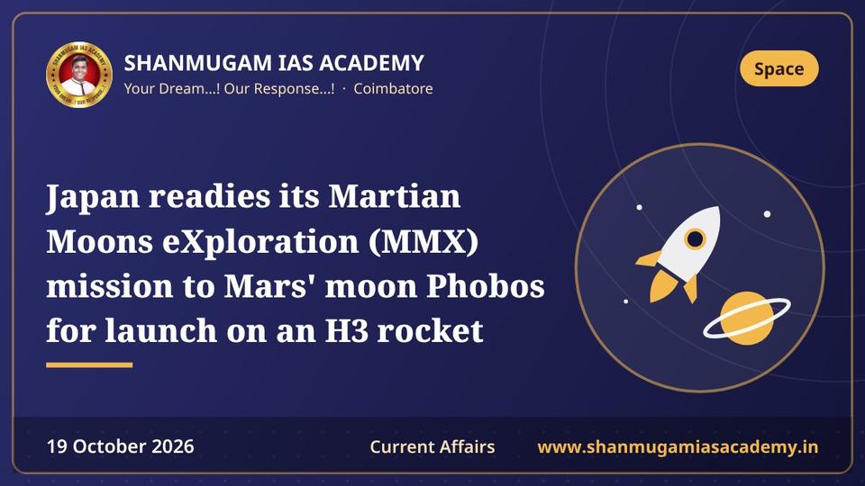 Japan readies its Martian Moons eXploration (MMX) mission to Mars' moon Phobos for launch on an H3 rocket
