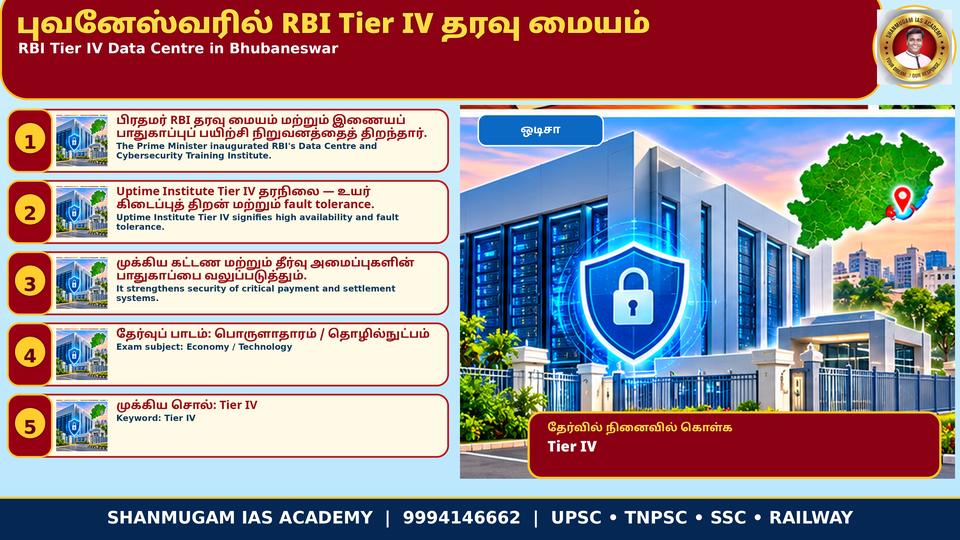 PM Modi to open RBI's Tier IV Data Centre and Enterprise Computing & Cybersecurity Training Institute at Bhubaneswar
