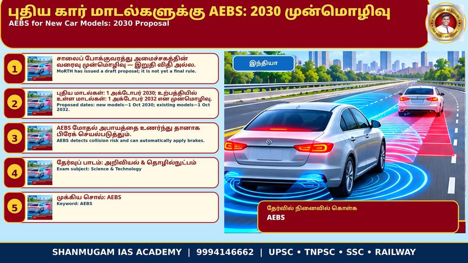 MoRTH draft makes Advanced Emergency Braking System (AEBS) mandatory in all new car models from Oct 2030
