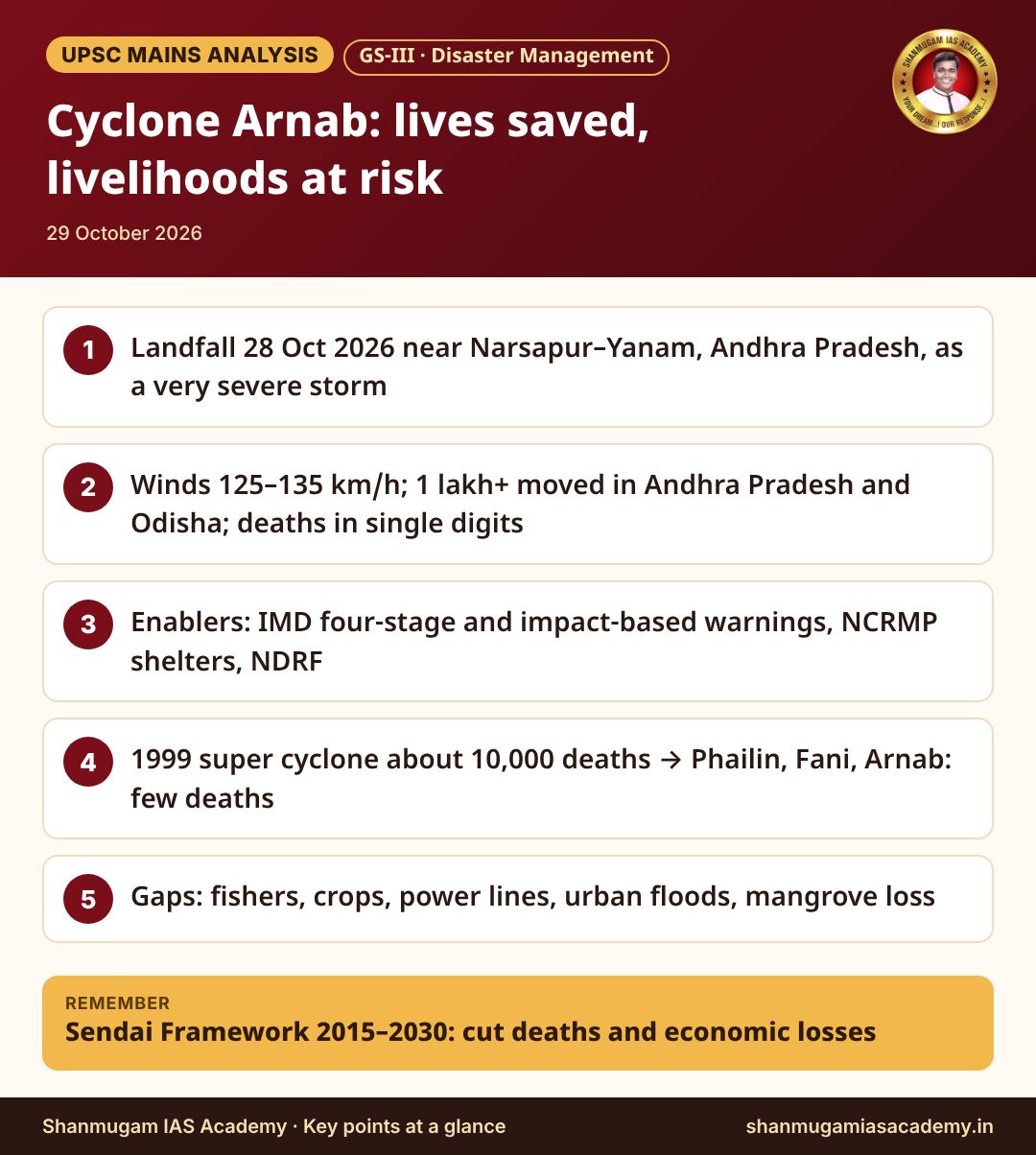 Infographic – Cyclone Arnab: lives saved, livelihoods at risk
