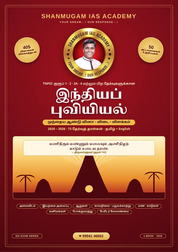 இந்தியப் புவியியல் — முந்தைய ஆண்டு வினா – விடை – விளக்கம் (2020 – 2026)