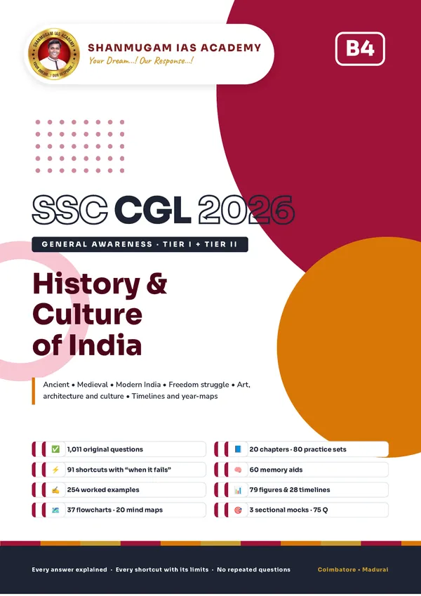 SSC CGL 2026 – History & Culture of India (Tier I + Tier II)