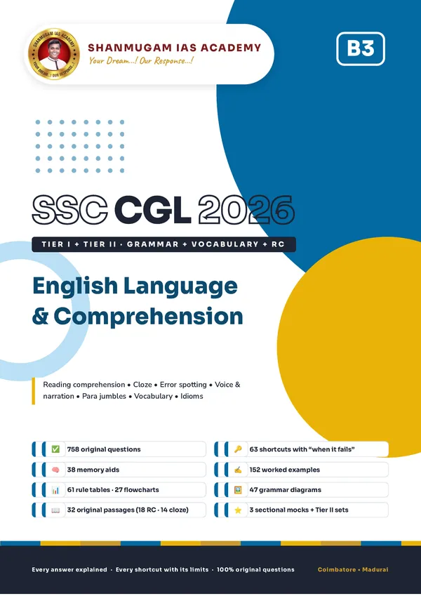 SSC CGL 2026 – English Language & Comprehension (Tier I + Tier II)