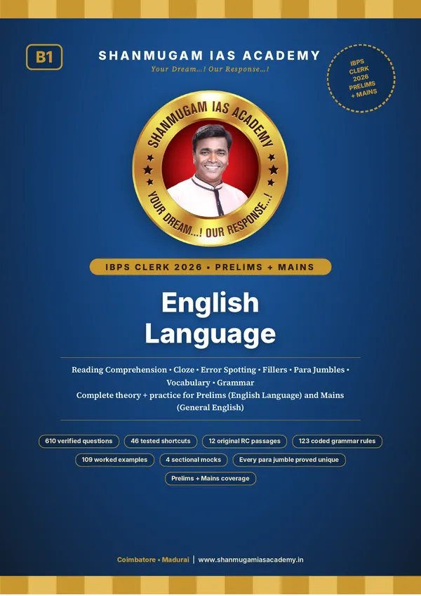 IBPS Clerk 2026 – English Language (Prelims + Mains)