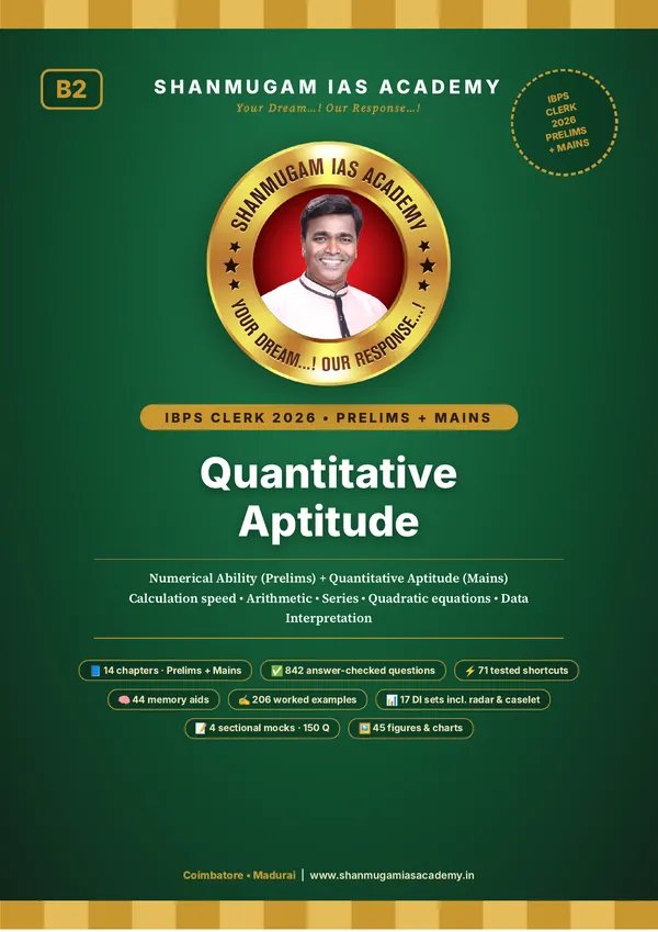 IBPS Clerk 2026 – Quantitative Aptitude (Prelims + Mains)