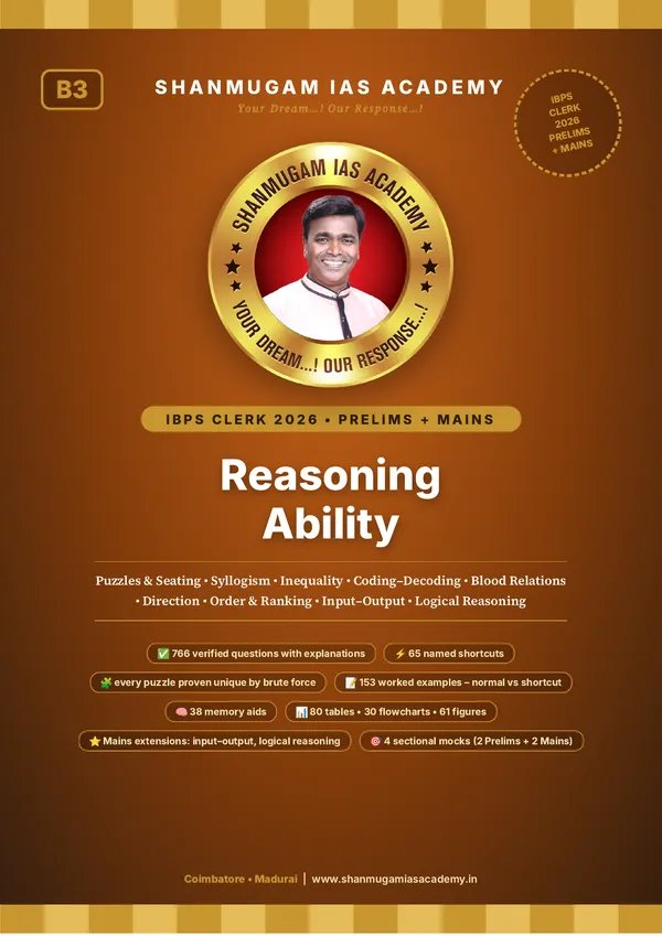 IBPS Clerk 2026 – Reasoning Ability (Prelims + Mains)