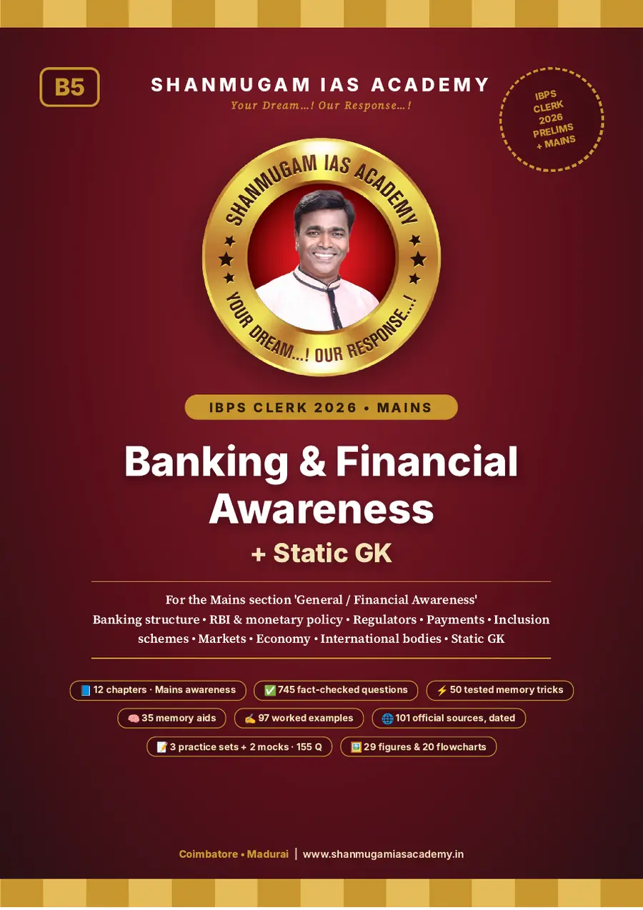 IBPS Clerk 2026 – Banking & Financial Awareness with Static GK (Prelims + Mains) – sample page 1
