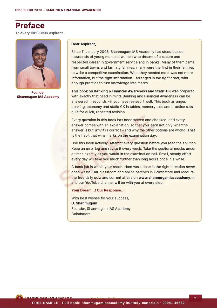 IBPS Clerk 2026 – Banking & Financial Awareness with Static GK (Prelims + Mains) – sample page 2