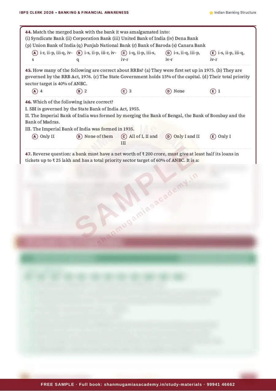 IBPS Clerk 2026 – Banking & Financial Awareness with Static GK (Prelims + Mains) – sample page 13