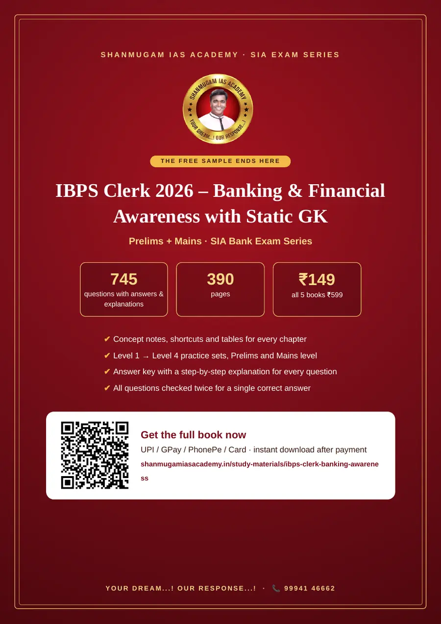 IBPS Clerk 2026 – Banking & Financial Awareness with Static GK (Prelims + Mains) – sample page 14