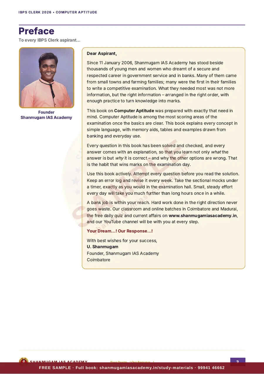 IBPS Clerk 2026 – Computer Aptitude (Prelims + Mains) – sample page 2