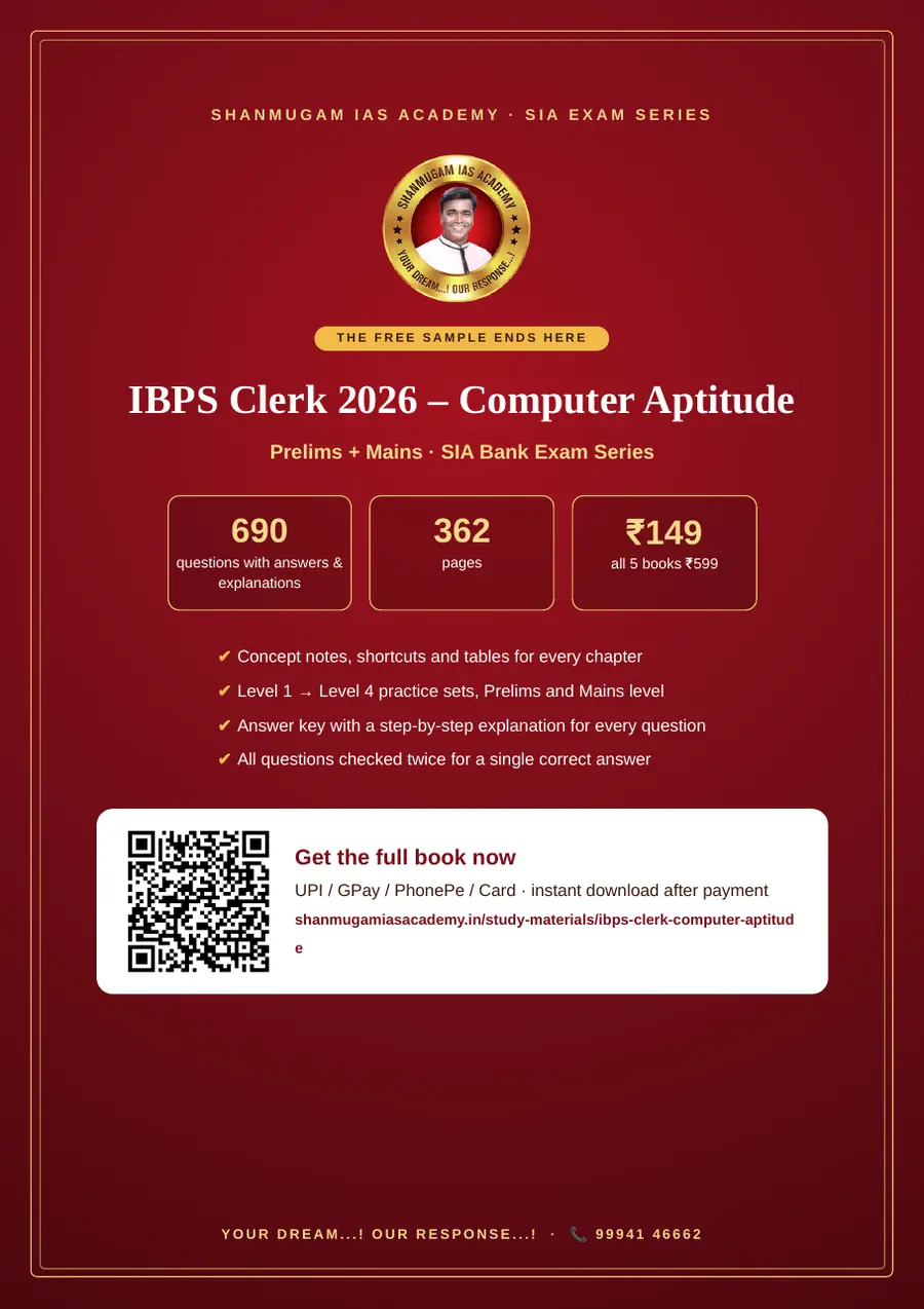 IBPS Clerk 2026 – Computer Aptitude (Prelims + Mains) – sample page 14