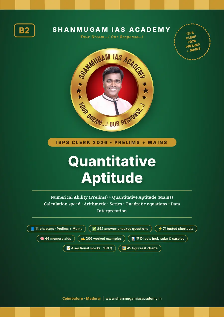 IBPS Clerk 2026 – Quantitative Aptitude (Prelims + Mains) – sample page 1
