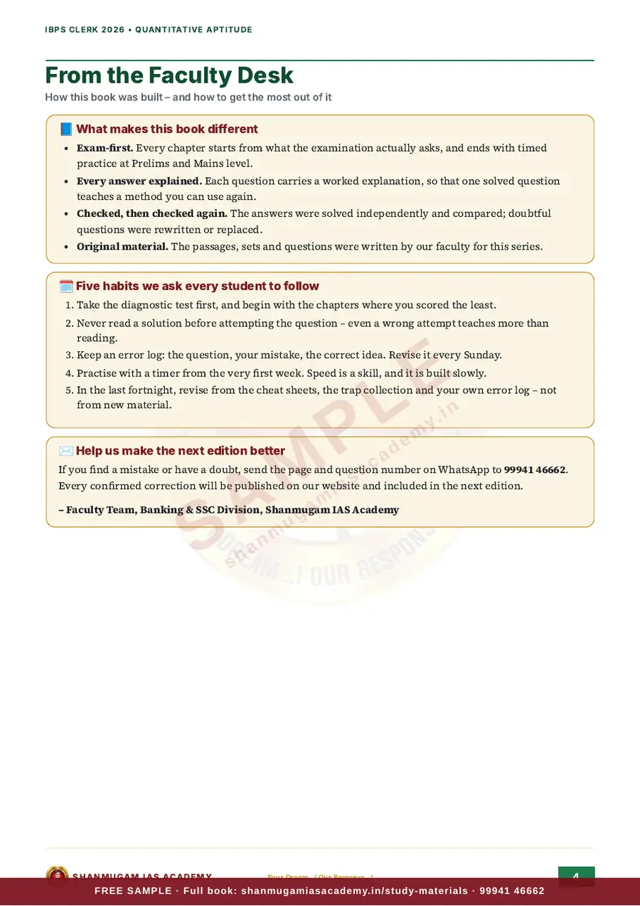 IBPS Clerk 2026 – Quantitative Aptitude (Prelims + Mains) – sample page 3