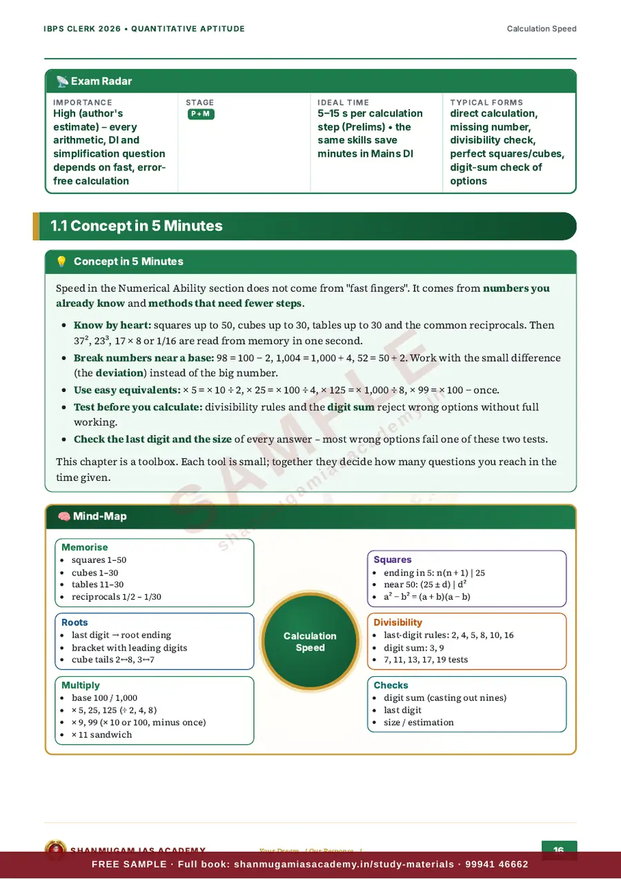 IBPS Clerk 2026 – Quantitative Aptitude (Prelims + Mains) – sample page 9