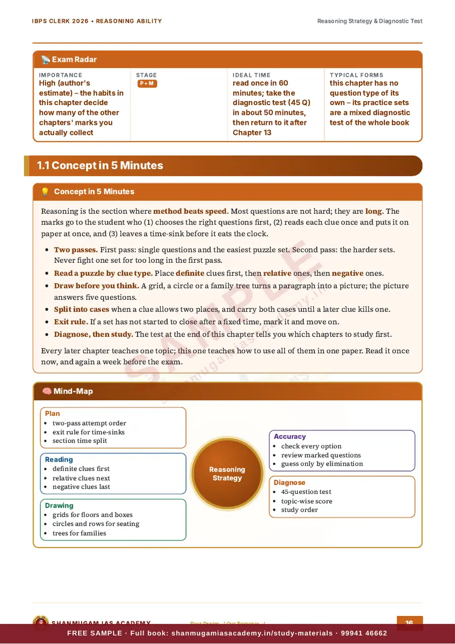 IBPS Clerk 2026 – Reasoning Ability (Prelims + Mains) – sample page 9