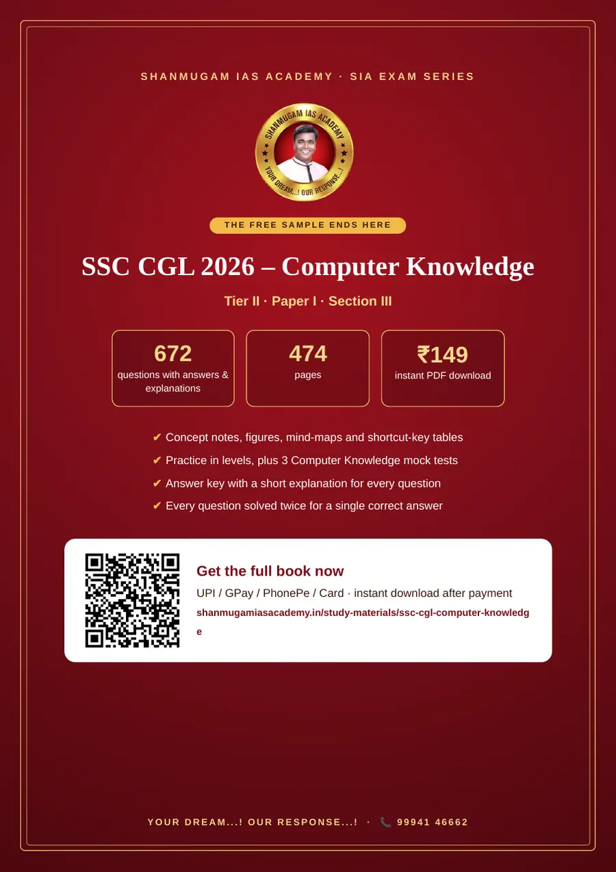 SSC CGL 2026 – Computer Knowledge (Tier II Paper I – Section III) – sample page 13