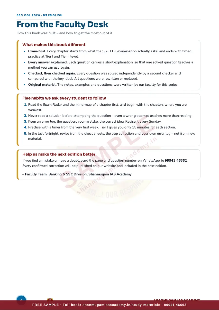 SSC CGL 2026 – English Language & Comprehension (Tier I + Tier II) – sample page 3