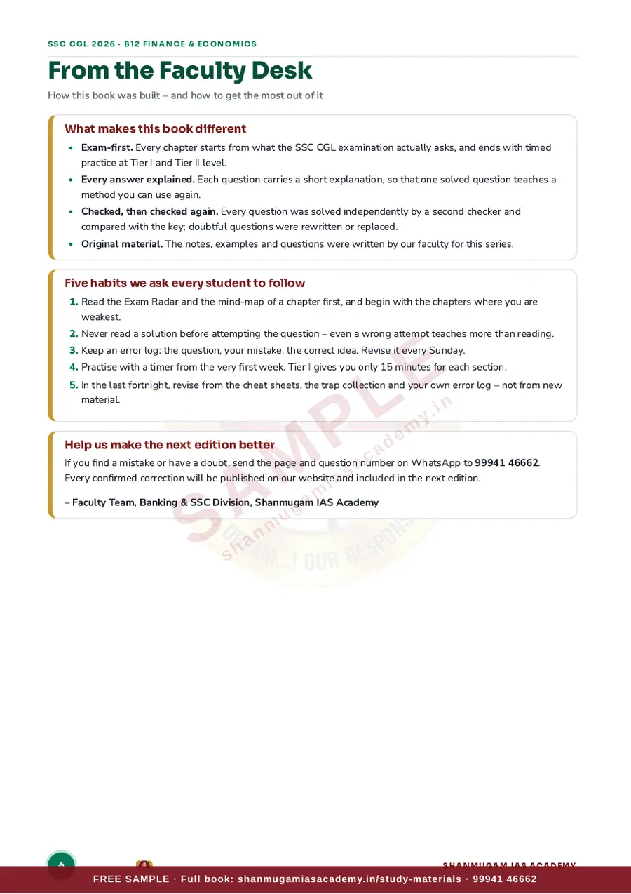 SSC CGL 2026 – General Studies – Finance & Economics (Tier II Paper III) – sample page 3