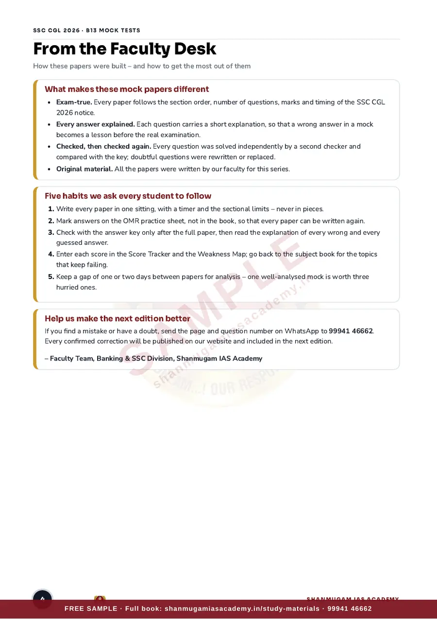 SSC CGL 2026 – Full Mock Test Papers (Tier I + Tier II – 38 Full Mock Papers) – sample page 3