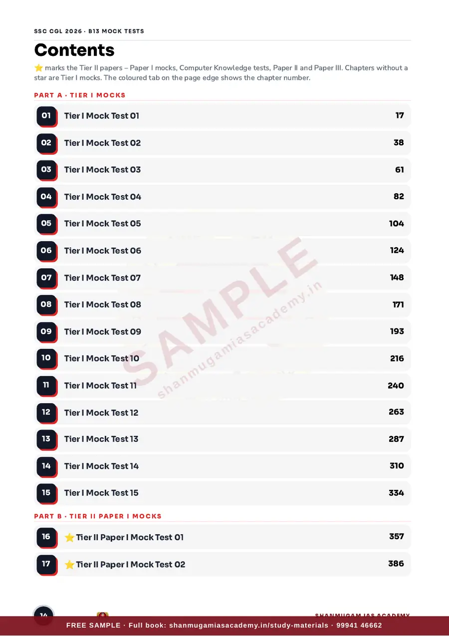 SSC CGL 2026 – Full Mock Test Papers (Tier I + Tier II – 38 Full Mock Papers) – sample page 6