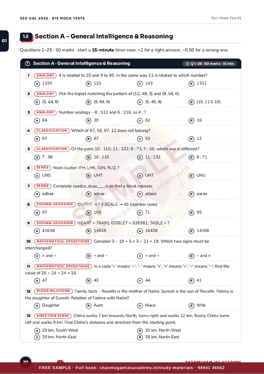 SSC CGL 2026 – Full Mock Test Papers (Tier I + Tier II – 38 Full Mock Papers) – sample page 10