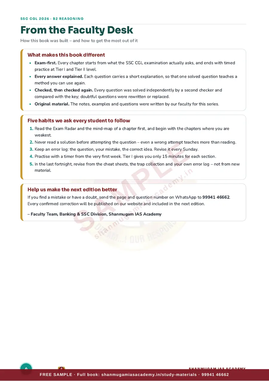 SSC CGL 2026 – General Intelligence & Reasoning (Tier I + Tier II) – sample page 3